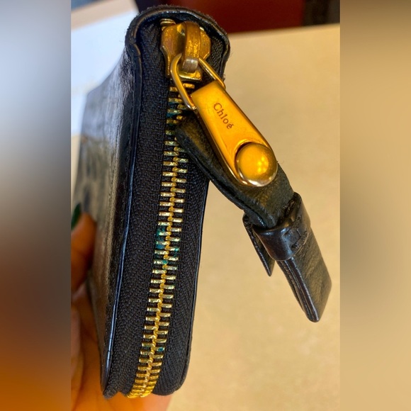 CHLOE Black Leather Zip Around Wallet w/Authentication Card/Box/Dust Bag, EUC - Picture 6 of 9